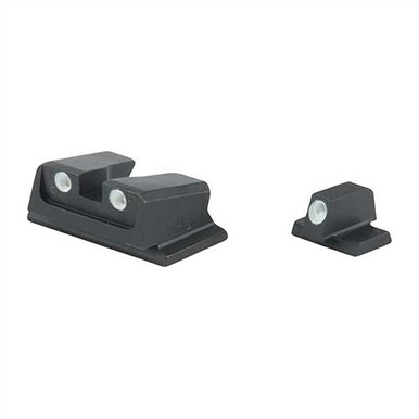 Meprolight USA 117663101 Tru-Dot  Green Tritium White Outline Front Sight-Green Tritium White Outline Rear Sight Smith & Wesson M&P (Non Optics Ready)