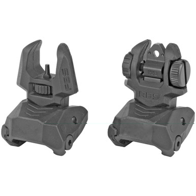 Meprolight USA 404100 FUBS Self Illuminated Flip Backup Sights  Black Green Tritium Front & Rear for AR-15