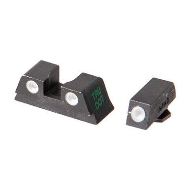 Meprolight USA 102203131 Tru-Dot Adjustable Sights  Green Tritium White Outline Front Sight-Green Tritium White Outline Rear Sight Glock 42