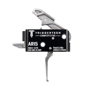 TriggerTech AR0SBS33NNF Competitive  Stainless Flat Single-Stage 3 lbs Fixed for AR-15
