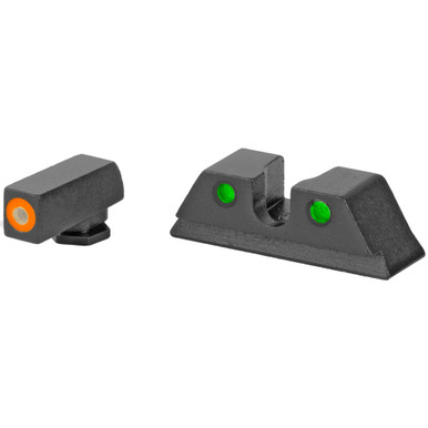 Meprolight USA 465003131 Hyper-Bright  Green Tritium Orange Outline Front Sight-Green Tritium Black Outline Rear Sight Taurus G3C