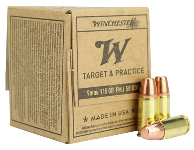 Winchester SG9W50 9mm Luger Full Metal Jacket 115 Grain 50 Rounds