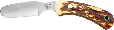Bear & Son Stag Delrin Ergonomic Skinner Knife 6-1/2" Blade Stag