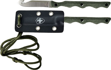 Templar Neck Knife Fixed Knife 2 2/5" Drop Point Blade OD Green