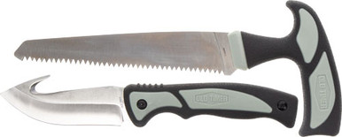 Battenfeld Knives Old Timer Hunter Combo Serrated Blade and Guthook Blade Black and Grey