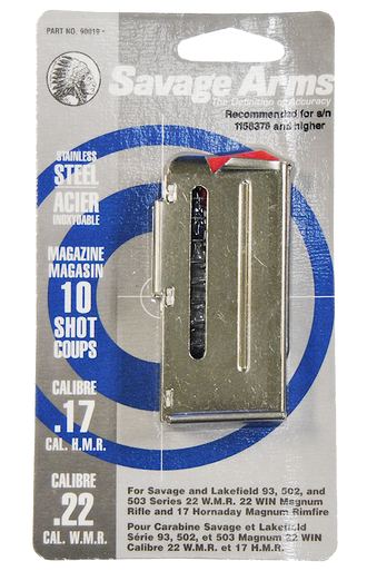 Savage Arms 93 Series Magazine 10rd 17 HMR 22 WMR Stainless Steel