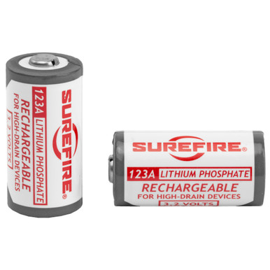 SureFire SFLFP123 123A Batteries  White/Black 3.2 Volts 450 mAh (2) Single Pack Rechargeable