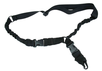TacFire SL003B 2 To 1 Point Sling 30"-40" L Adjustable Double Bungee Black Nylon Webbing for Rifle
