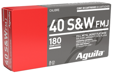 Aguila Ammunition .40 S&W Handgun Ammo - 180 Grain | FMJ Flat Nose | 50rd Box