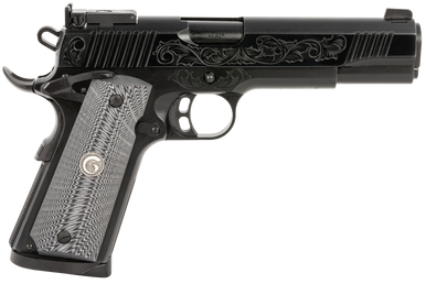EAA GIRSAN 390098 MC1911 S Lux Full Size 45 ACP 81 5 Black Steel Barrel Black Chrome wEngraving Serrated Slide Black Chrome Engraved Steel Frame wBeavertail G10 Grips Ambidextrous