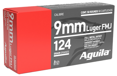 Aguila Ammunition 9mm Luger FMJ 124 Grain 50 Rounds