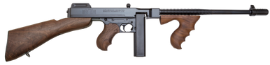Thompson T1B14 1927A-1 Deluxe 45 ACP Caliber with 16.50" Barrel, 20+1 Capacity (Stick), Blued Metal Finish, Walnut Removable Fixed Stock & Wood Grip Right Hand