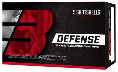 Barnes Defense Buckshot Loads 12 ga. 2.75 in. 00 Buck Shot 8 Pellets 5 rd.