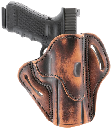1791 Gunleather ORBH24VTGR BH2.4 Optic Ready OWB Size 2.4 Vintage Leather Belt Slide Fits Walther PPQ/Sig P320/Springfield XD-M Right Hand