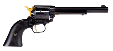 Heritage Mfg RR22B4GLD Rough Rider  22 LR 6 Shot 4.75" Black Oxide Barrel, Cylinder & Frame, Black Laminate Wood Grips Features Gold Accents
