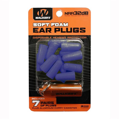 WALKER'S 7PK BLUE FOAM PLUG W/CASE