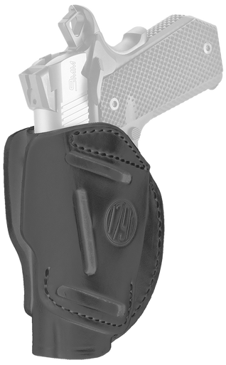 1791 Gunleather 3WH1SBLA 3-Way  IWB/OWB Size 01 Stealth Black Leather Belt Loop Fits 1911 3-4" Ambidextrous