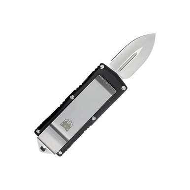 CobraTec Knives BLKOTFMC Money Clip  1.75" OTF Plain D2 Steel Blade/Black Aluminum Handle Includes Pocket Clip