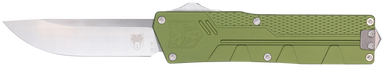 CobraTec Knives CTPRNEDGODG Paragon  Sports South Exclusive OTF Plain Satin VG-10 SS Blade Green Textured