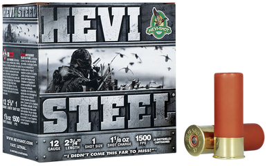 HEVI-Shot HS61221 HEVI-Steel  12Gauge 2.75" 1 1/8oz 1Shot 25 Rounds