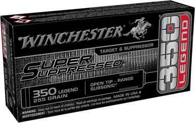 Winchester Super Suppressed Rifle Ammo 350 Legend 265 gr. Open Tip Range 20 rd.