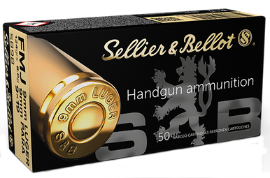 Sellier & Bellot Pistol Ammo 9mm Luger Full Metal Jacket 124 Grain 50 Rounds