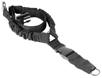 Aim Sports AOPS01B One Point Sling made of Black Elastic Webbing with 26" OAL, 1.25" W & Bungee Design for Rifles