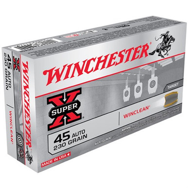 Winchester WinClean 45 Automatic Colt Pistol Brass Enclosed Base 230 Grain 50 Rounds