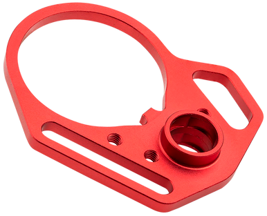 Strike Industries ARULMFEP&ACNRED QD End Plate QD End Plate with Hook Attachments & Anti-Rotation Castle Nut, Red Finish