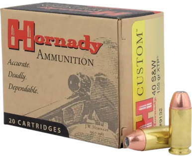 Hornady Custom Pistol Ammo 40 S&W 155 gr. XTP Jacket Hollow Point 20 rd.