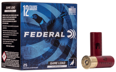 Federal Game-Shok Hi-Brass Load 12 ga. 2.75 in. 1 1/4 oz. 4 Shot 25 rd.