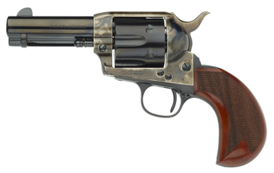 Taylors & Company 555132 1873 Cattleman 357 Mag Caliber with 3.50" Blued Finish Barrel, 6rd Capacity Blued Finish Cylinder, Color Case Hardened Finish Steel Frame & Checkered Birdshead Walnut Grip