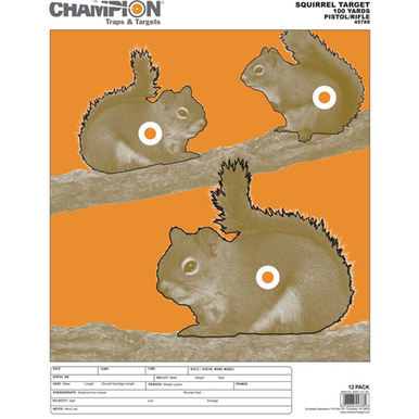 Champion Targets 45788 Animal 14 x 18 Targets, Squirrel Large, 12 Pack