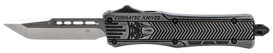 CobraTec Knives SSWCTK1STNS CTK-1  Small 2.75" OTF Tanto Plain D2 Steel Blade/Black Stonewashed Aluminum Handle Features Glass Breaker Includes Pocket Clip