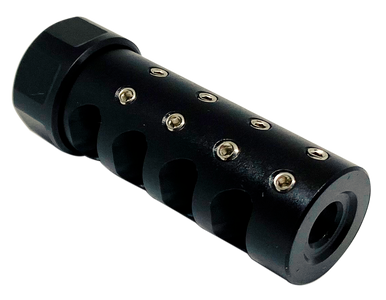 American Precision Arms G3A1265N The Answer Gen 3 Micro Bastard Brake Black Nitride Stainless Steel with 1/2"-28 tpi Threads, 2.20" OAL & .600"-.750" Diameter for 6.5 Cal AR-Platform & Hunting Rifles