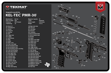 TekMat TEKR17KELPMR3  Cleaning Mat 17"x11" Gray Thermoplastic Fiber Top w/Vulcanized Rubber Back/ TEKMAT Logo Illustration