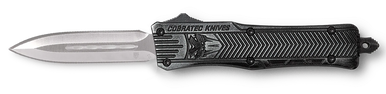 CobraTec Knives SSWCTK1SDAGNS CTK-1  Small 2.75" OTF Dagger Plain D2 Steel Blade/Stonewashed Aluminum Handle Features Glass Breaker Includes Pocket Clip