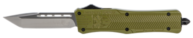 CobraTec Knives MODCTK1MTNS CTK-1  Medium 3" OTF Tanto Plain D2 Steel Blade/OD Green Aluminum Handle Features Glass Breaker Includes Pocket Clip