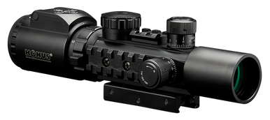 Konus 7170 KonusPro AS-34 Matte Black 2-6x28mm 34mm Tube Dual Illuminated Green/Red Engraved Mil-Dot Reticle Features Bubble Level
