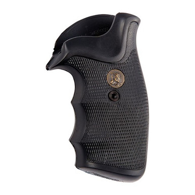 Pachmayr 03266 Gripper Grip Checkered Black Rubber with Finger Grooves for S&W K/L Frame with Round Butt