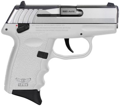 SCCY Industries CPX-4TTWT CPX-4  380 ACP 10+1 2.96" White Polymer Serrated SS Slide Finger Grooved White Polymer Grip