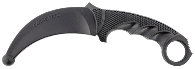 Cold Steel CS92R49 Karambit Rubber Trainer 4" Fixed Plain Black Santoprene Blade/Black Deep Checkered w/Ring Pommel Santoprene Handle