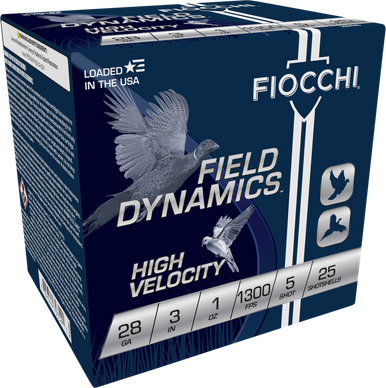 Fiocchi 283HV5 Field Dynamics High Velocity 28Gauge 3" 1oz 5Shot 25 Rounds
