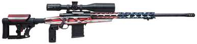 Howa HCRA72507USKMDT M1500 APC Chassis 6.5 Creedmoor 24" Blued Heavy Barrel 10+1 (3 Mags), American Flag Cerakote 6 Position Luth-AR MBA-4 w/Aluminum Chassis Stock, Includes Bipod and Grips