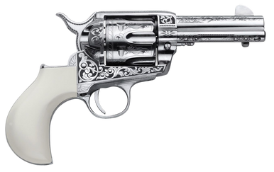 Cimarron Huckleberry Revolver 45 Long Colt 35 in Ivory Nickel 6 Shot