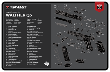 TekMat TEKR17WALQ5SF Walther Q5 SF Cleaning Mat Walther Q5 SF Parts Diagram 11" x 17"