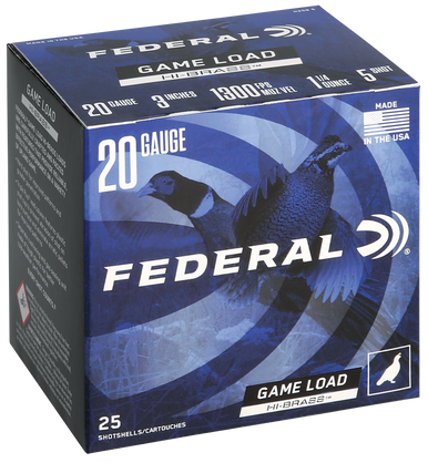 Federal H2585 Game-Shok High Brass 20Gauge 3" 1 1/4oz 5Shot 25 Rounds