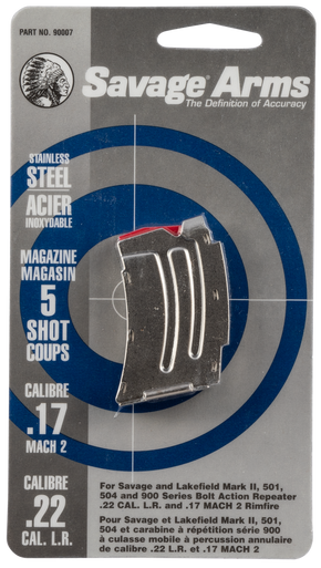 Savage Arms 90007 MKII Stainless Steel Magazine 22 LR 17 Mach 2 5rd