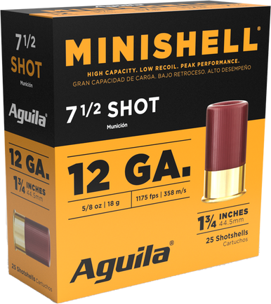 Aguila Minishell Shotgun Load 12 ga. 1.75 in. 5/8 oz. 7.5 Shot 25 rd.