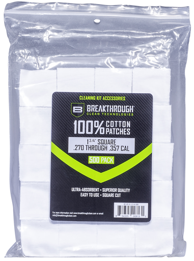 Breakthrough Clean BTCPS134500 Square Patches 270/357 Cal 1.75" 500 pieces